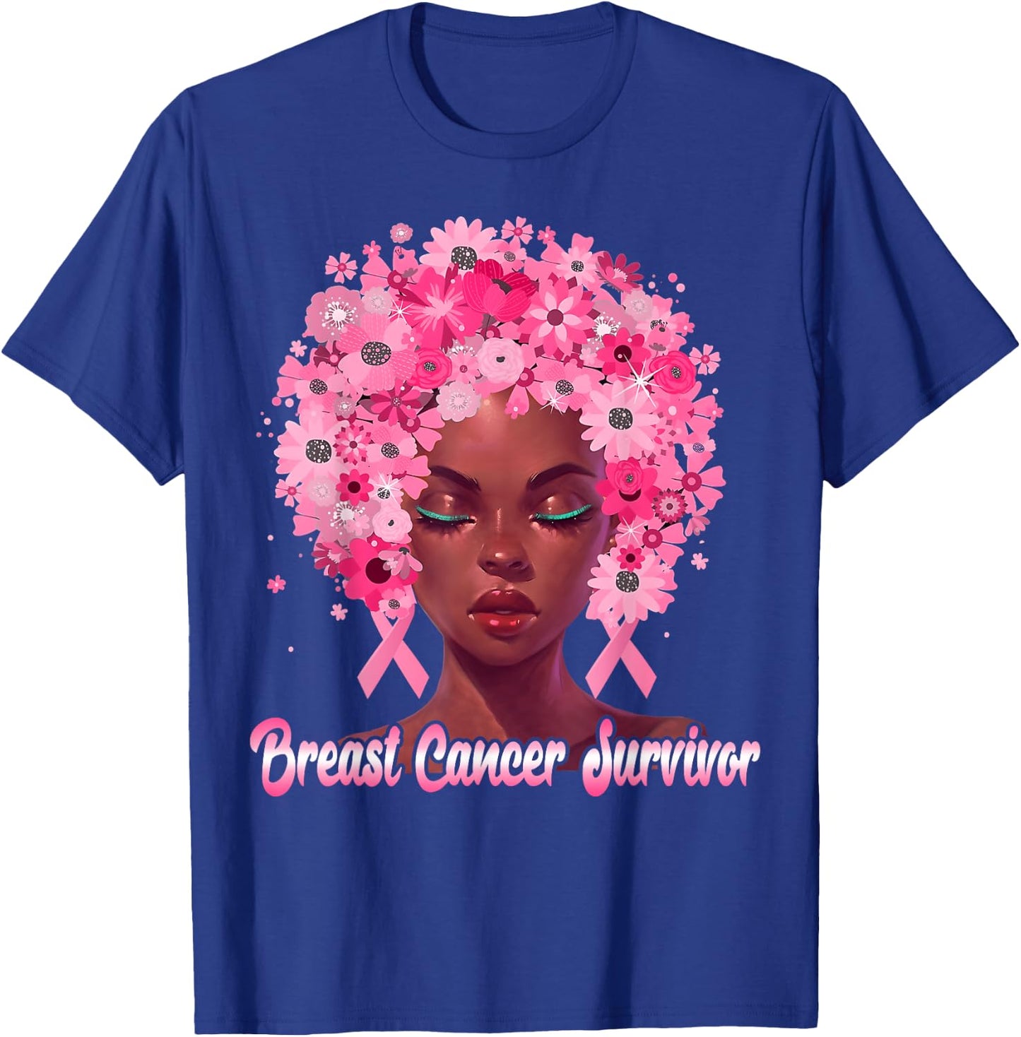 Strong Black Queen Survivor Breast Cancer Awareness Month T-Shirt - T-Shirt | Royal