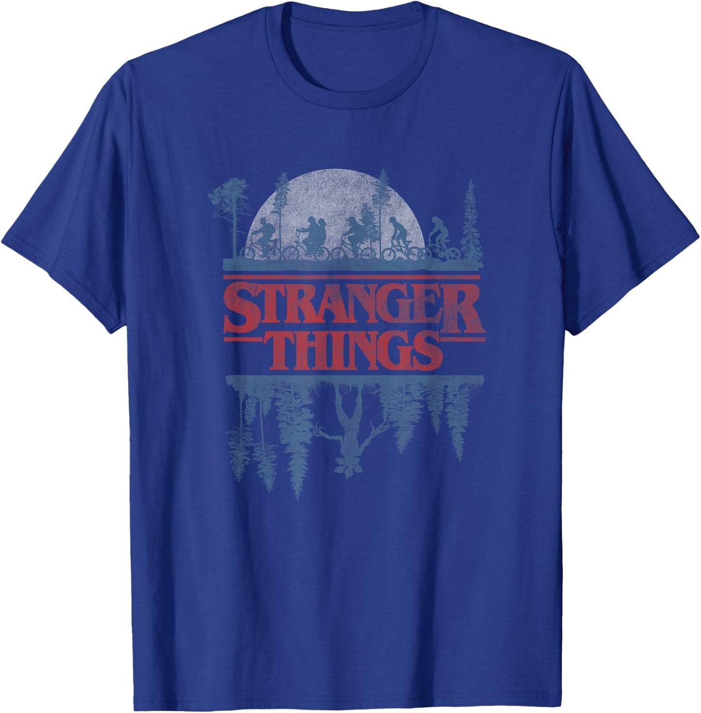 Stranger Things Blue Gradient Shadow Upside Down Logo T-Shirt - T-Shirt | Royal