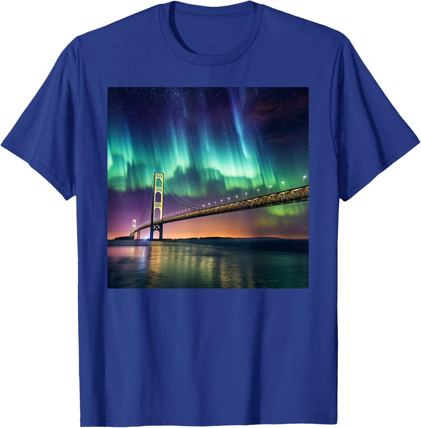 Mackinac Island Bridge Michigan Family Camping Vacation 2024 T-Shirt - T-Shirt | Royal