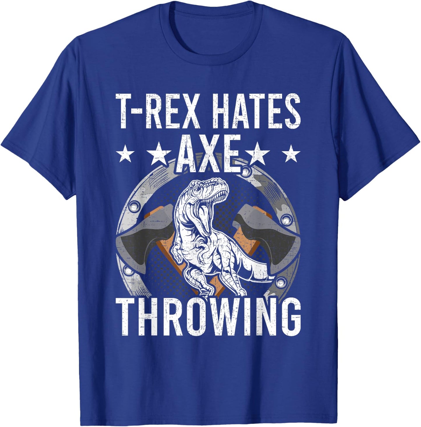 T-rex Hates Axe Throwing Hatchet Lumberjack T-Shirt - T-Shirt | Royal