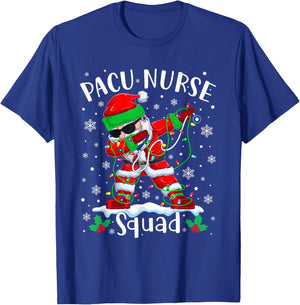 PACU Nurse Squad Christmas Dabbing Santa Nurse Xmas Pajama T-Shirt - T-Shirt | Royal