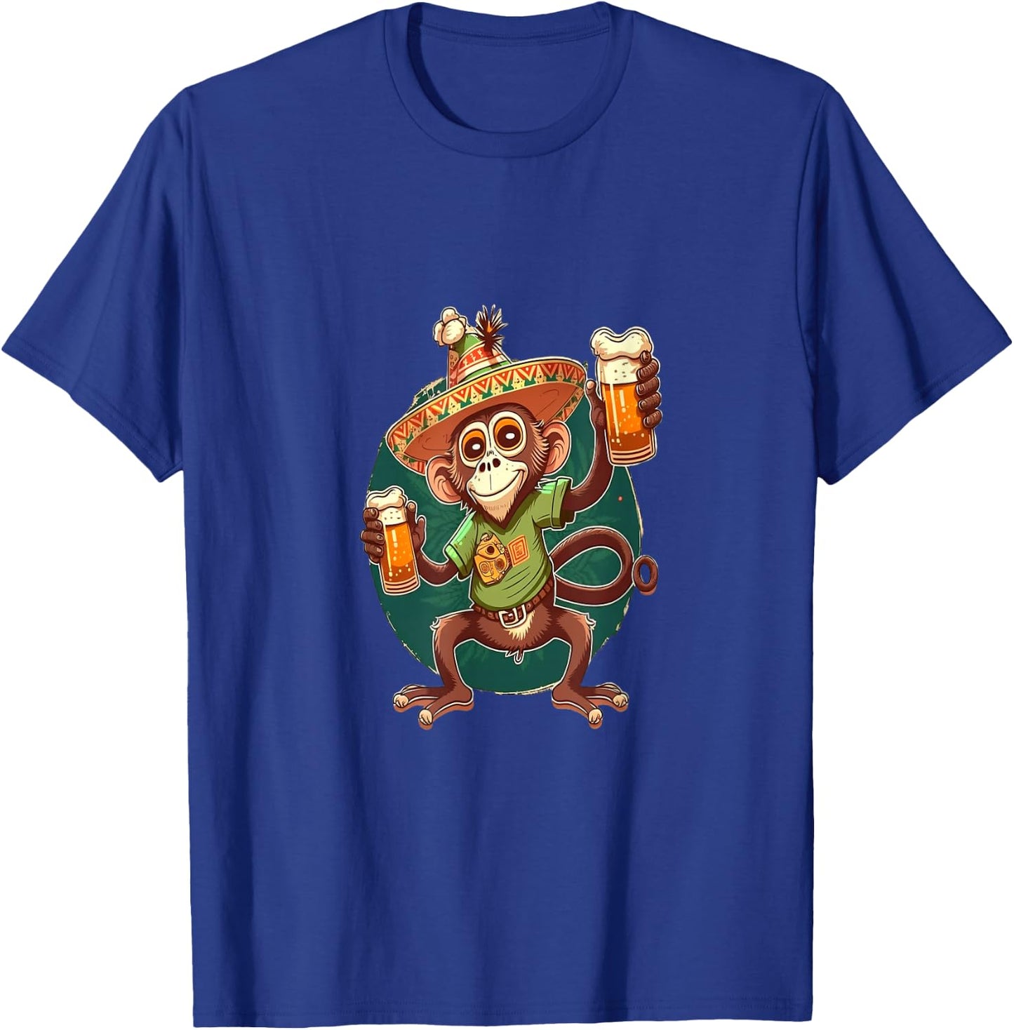 Funny Spider Monkey Lover Mexican Spider Monkey Drinking T-Shirt - T-Shirt | Royal