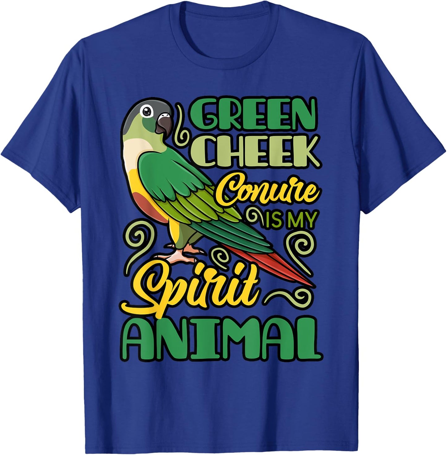 Green Cheek Conure Funny Animals Cute Birds T-Shirt - T-Shirt | Royal