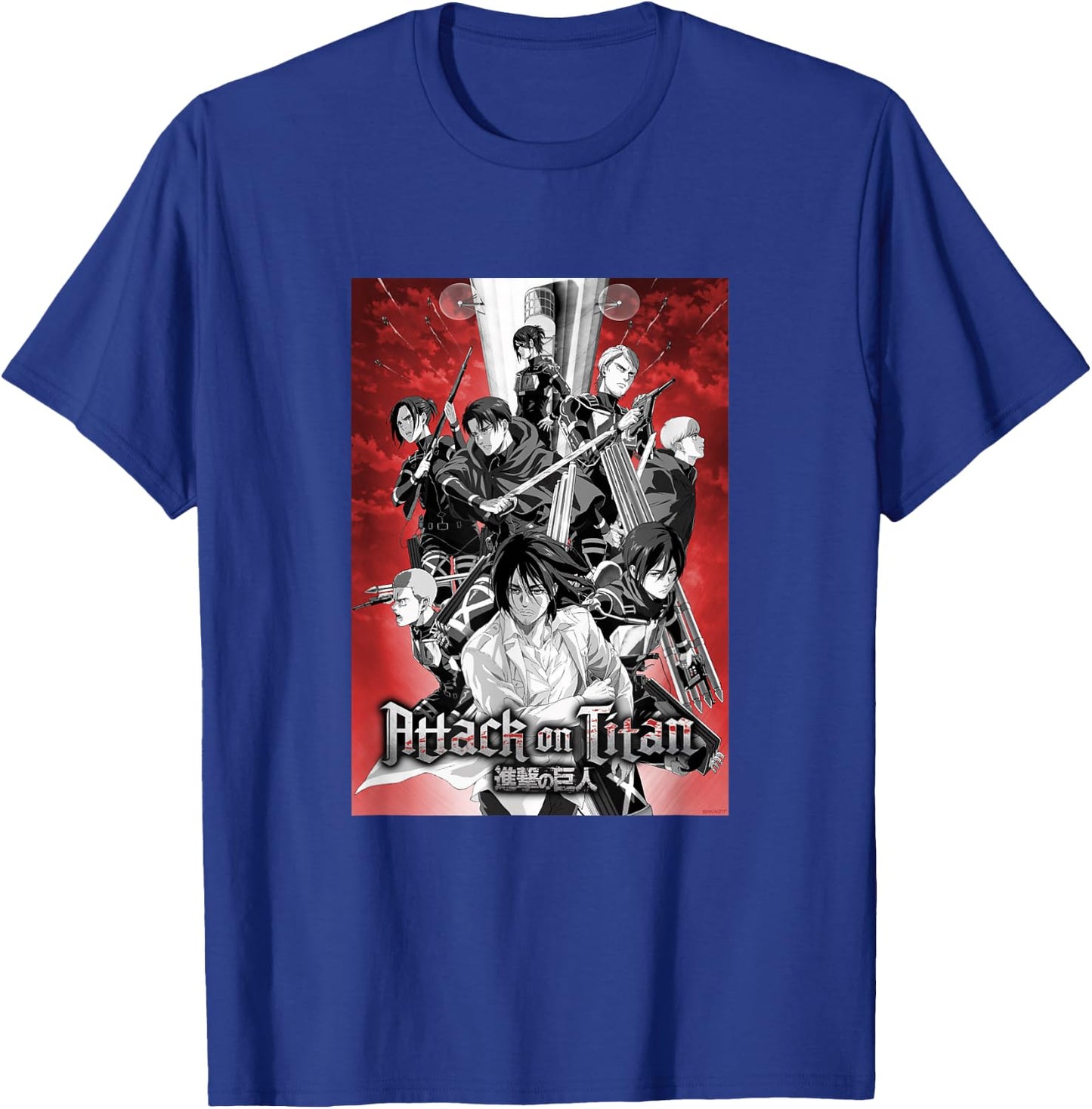 Attack on Titan Season 4 Red Sky Group Poster AOT Anime T-Shirt - T-Shirt | Royal