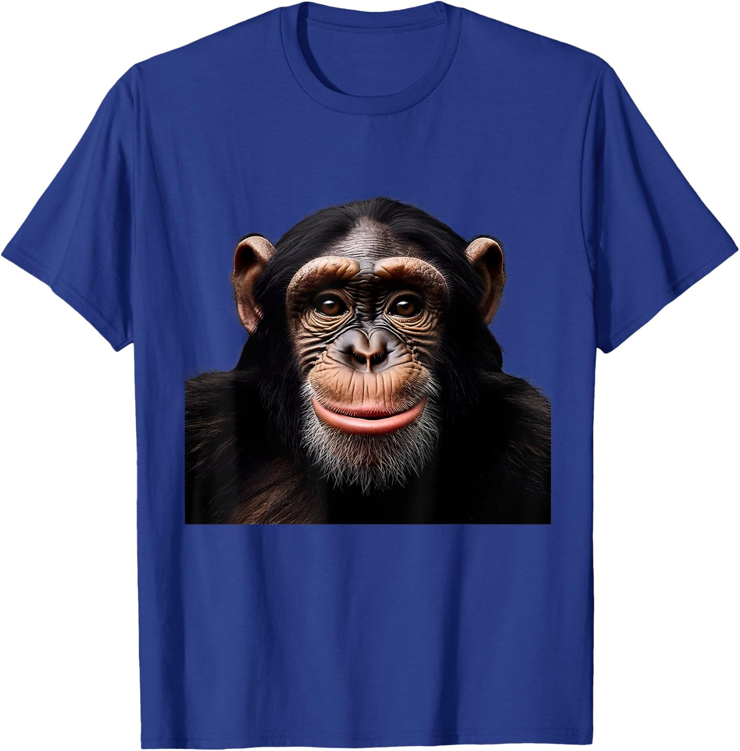 Funny Monkey Face Chimpanzee T-Shirt - T-Shirt | Royal