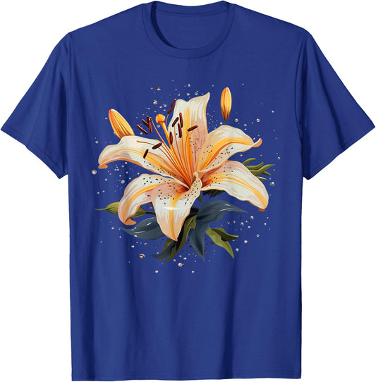 Shattered Lily flower with Lily petals T-Shirt - T-Shirt | Royal