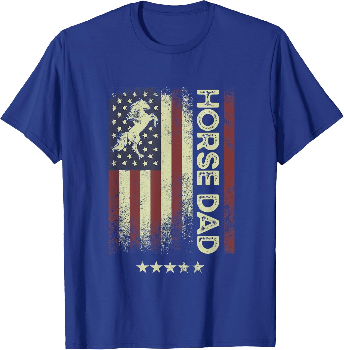 USA American Flag - Horse Dad Women Men T-Shirt - T-Shirt | Royal