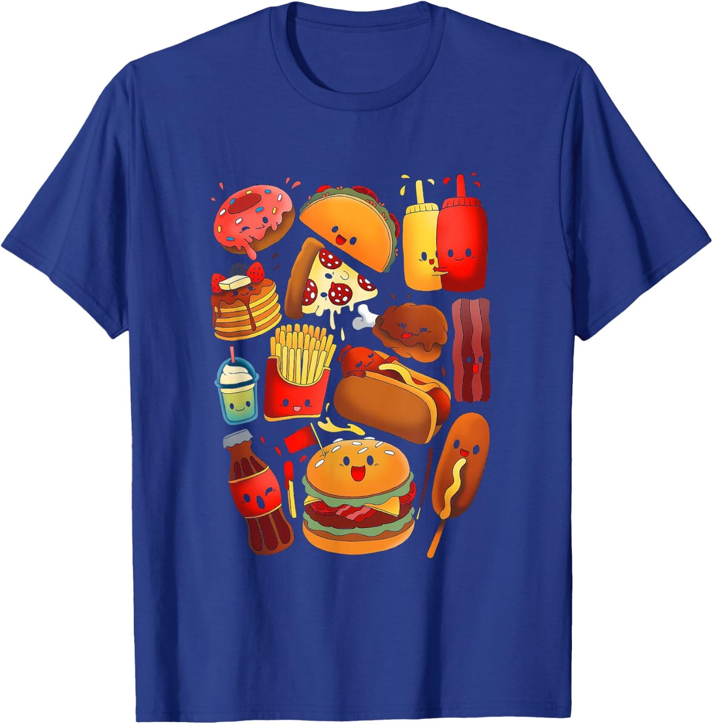 Funny fast food - Fastfood Graphic kawaii T-Shirt - T-Shirt | Royal