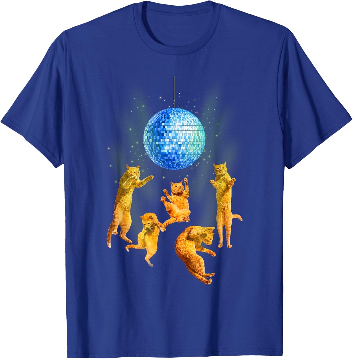 Dancing Cats Disco Ball Kitten Kitty Lover Party Animal T-Shirt - T-Shirt | Royal