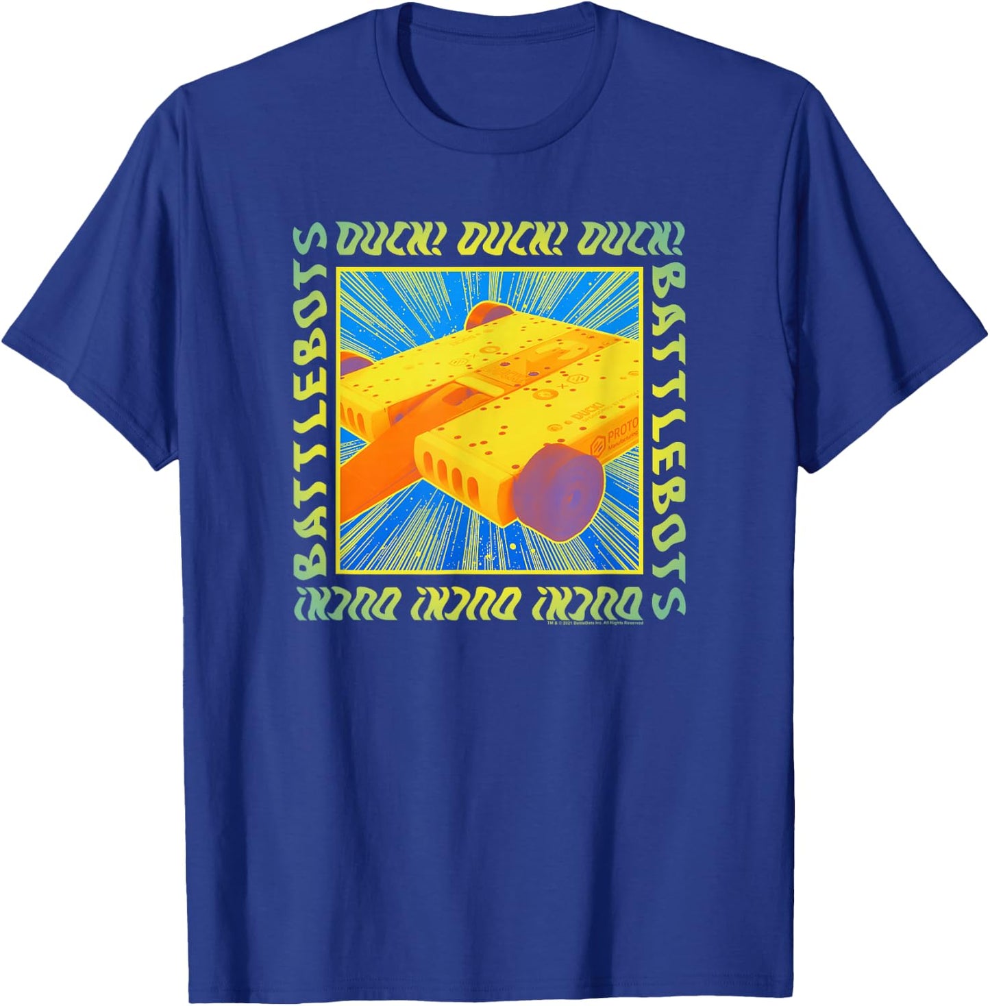BattleBots Duck Centered Box Up T-Shirt - T-Shirt | Royal