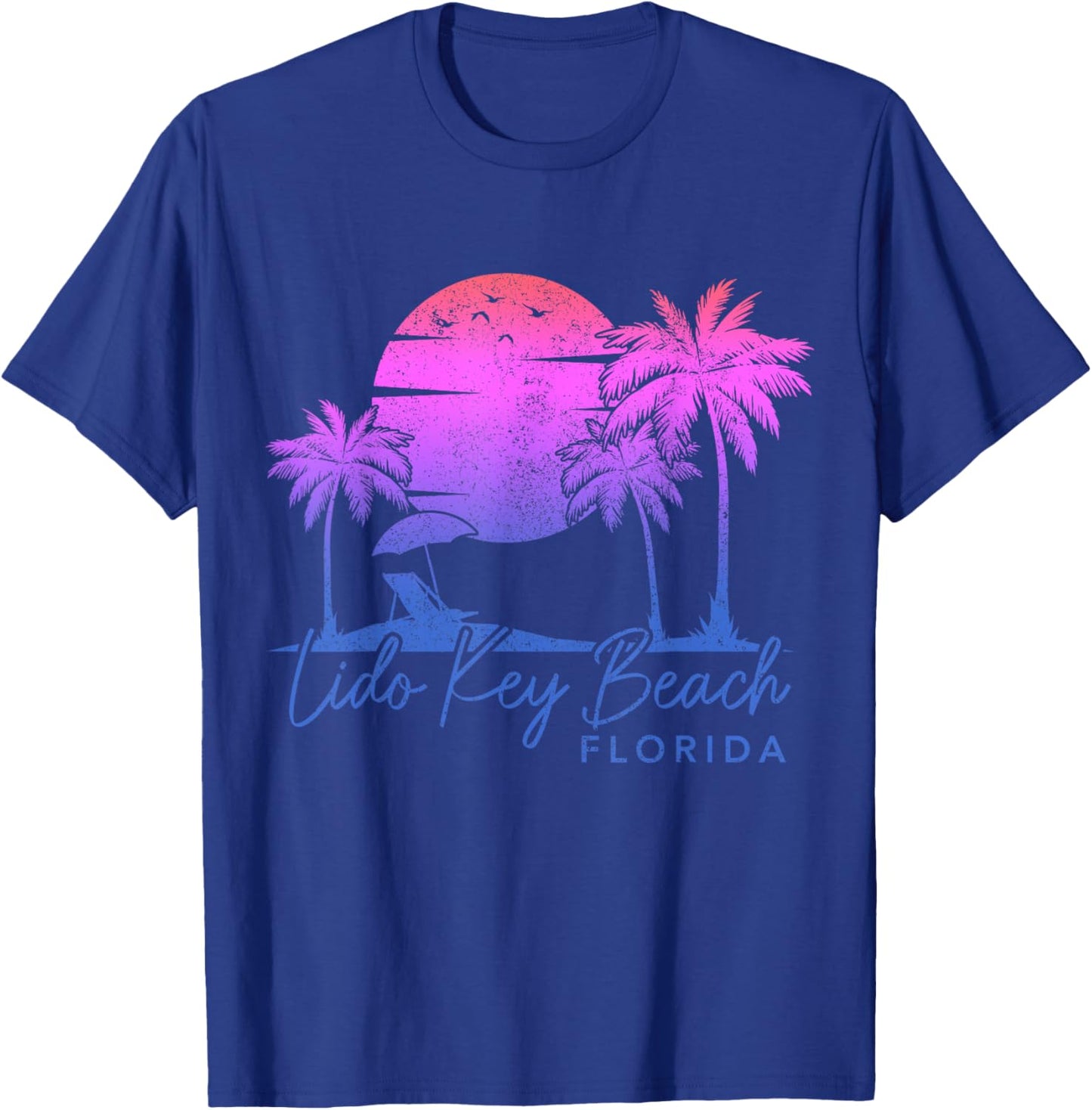 Lido Key Beach Florida FL Surfer Vintage Retro Men Women Girls Kids T-Shirt - T-Shirt | Royal