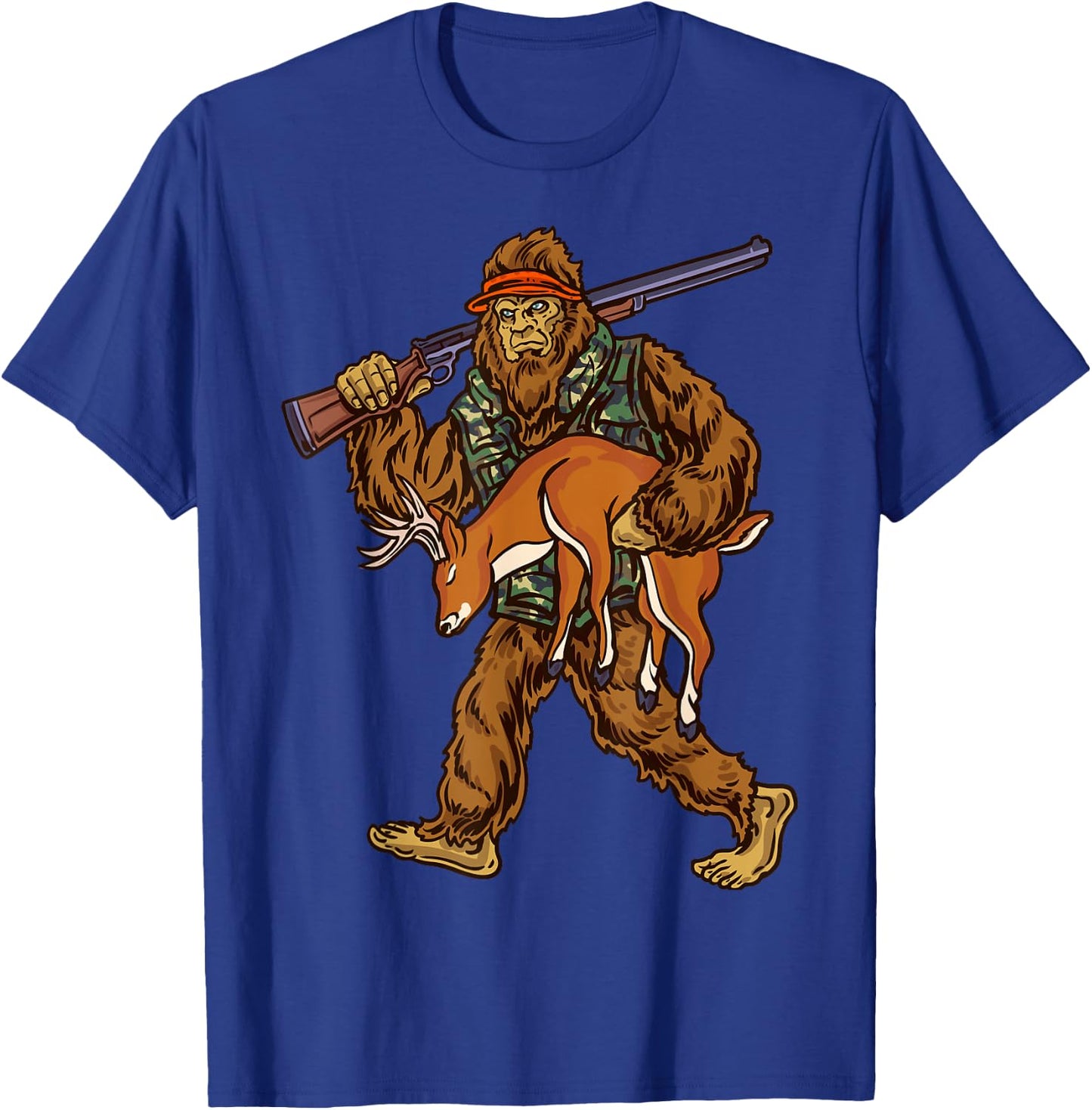 White Tail Deer Hunting Bigfoot Hunter T-Shirt - T-Shirt | Royal