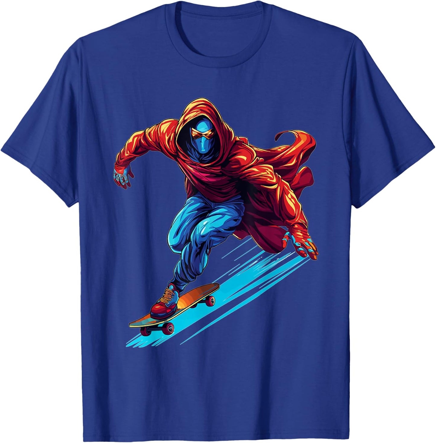 Superhero Skater - Skateboard Skateboarder Skateboarding T-Shirt - T-Shirt | Royal