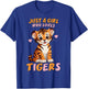 Just A Girl Who Loves Tigers - Cute Baby Tiger & Pink Hearts T-Shirt - T-Shirt | Royal