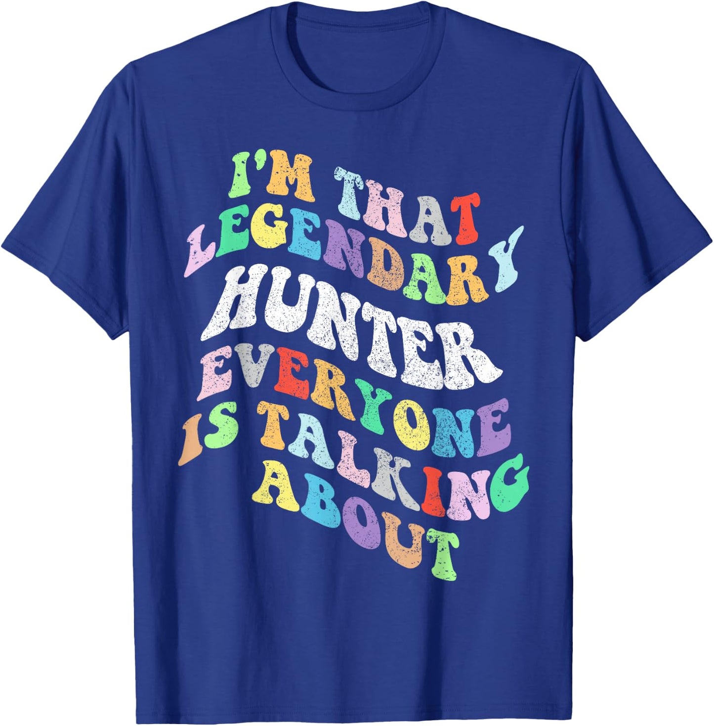 Retro Groovy Hunter Personal First Name Funny Mothers Day T-Shirt - T-Shirt | Royal