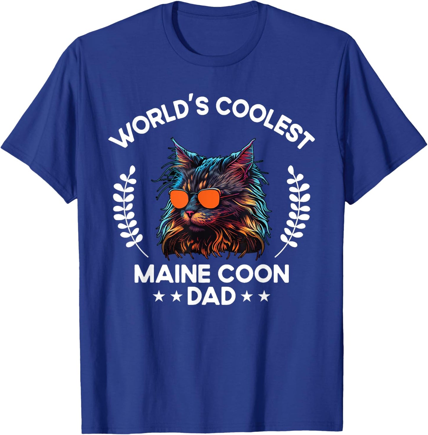 World's Coolest Dog Dad Papa - Men Maine Coon Cat T-Shirt - T-Shirt | Royal