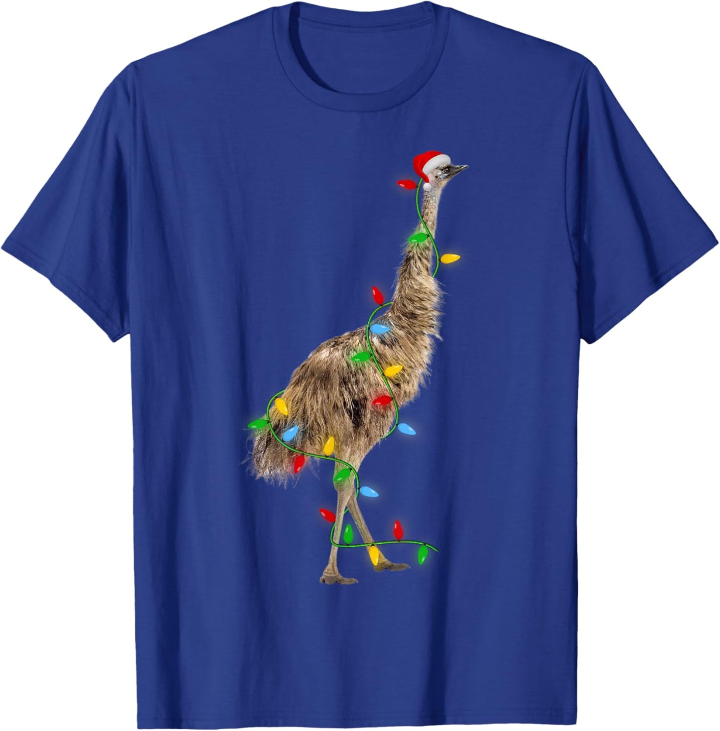 Emu Bird Xmas Lighting Holiday Santa Emu Christmas T-Shirt - T-Shirt | Royal