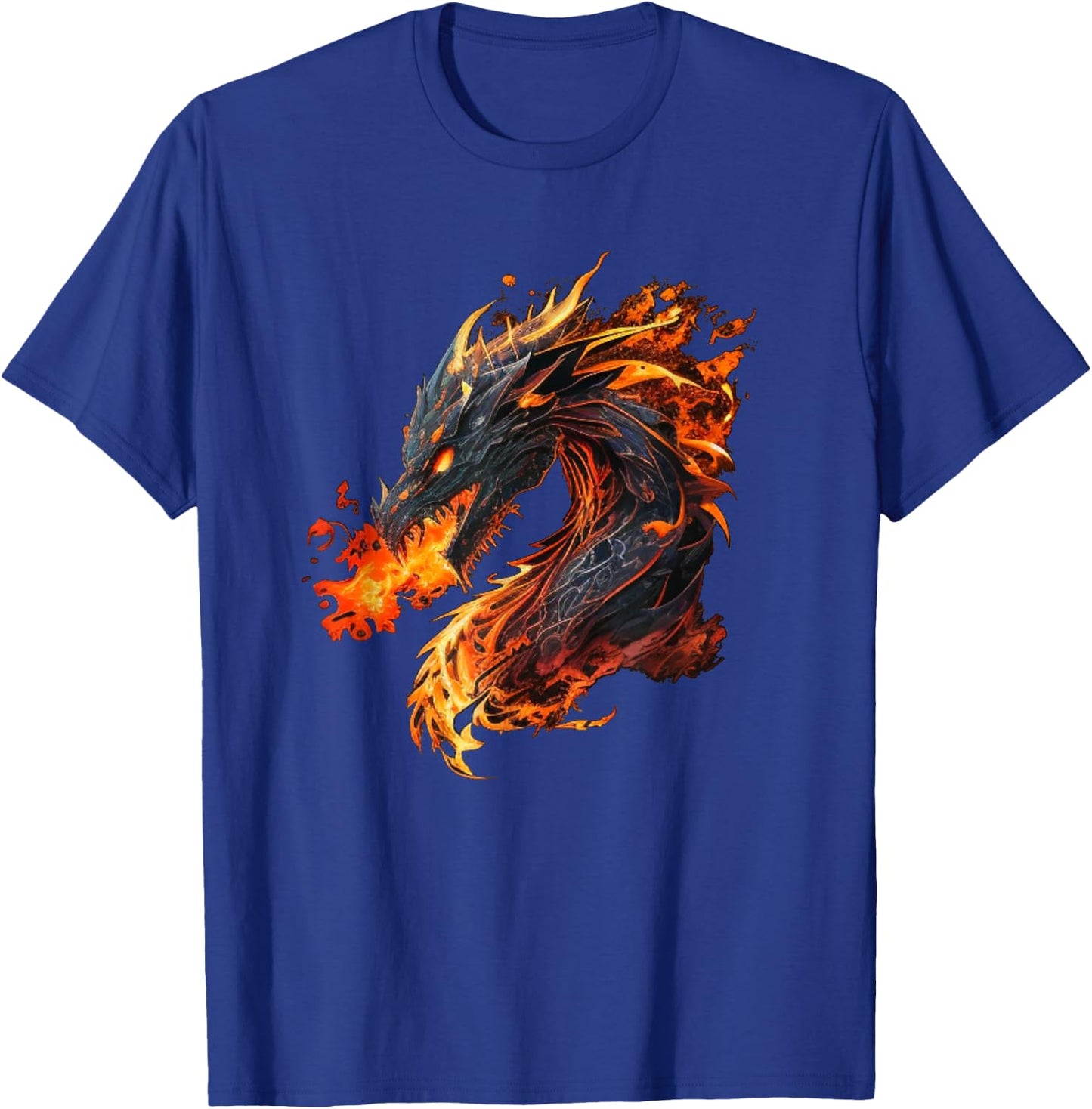 Cool Fire and Flames breathing Dragons Lovers T-Shirt - T-Shirt | Royal