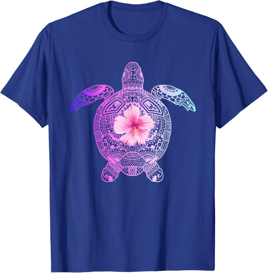 Hawaiian Tie Dye Sea Turtle, Hawaii and Wwomen T-Shirt - T-Shirt | Royal