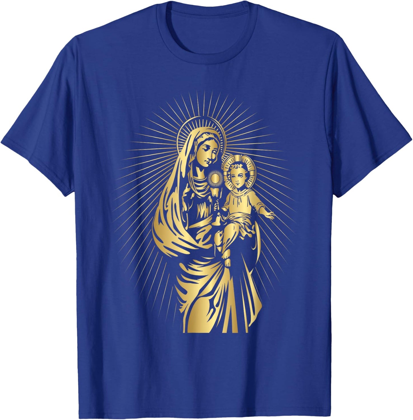 Holy Mother Mary Mother of Jesus Vintage Catholic Art Women T-Shirt - T-Shirt | Royal