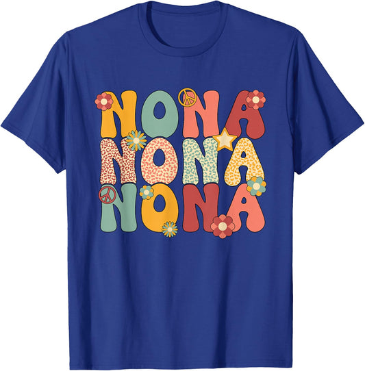 Nona Grandma Groovy Nona Grandmother T-Shirt - T-Shirt | Royal