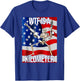 Funny WTF Is A Kilometer USA American Flag Skeleton US Men T-Shirt - T-Shirt | Royal