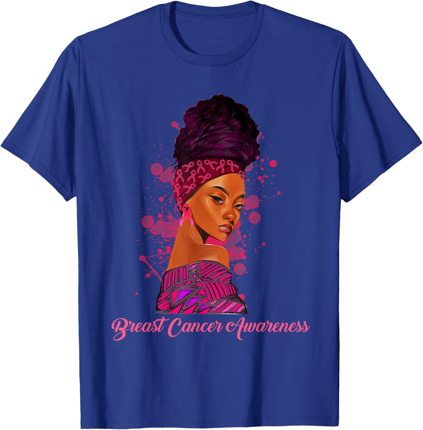 African American Girl Breast Cancer Awareness Black Women T-Shirt - T-Shirt | Royal