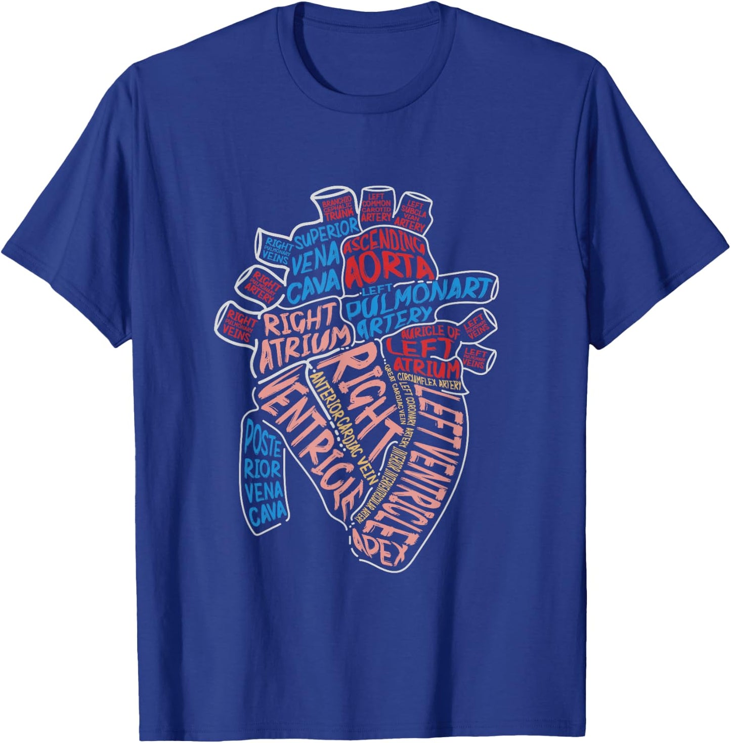 Anatomical Human Heart Cardiology Medical Cardiac Nurse T-Shirt - T-Shirt | Royal