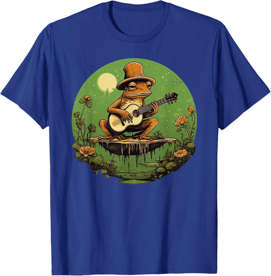 Banjo Frog Cottagecore Funny Retro Style Bluegrass T-Shirt - T-Shirt | Royal