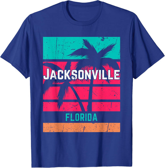 Jacksonville Florida Vacation Souvenir Surfing Vintage T-Shirt - T-Shirt | Royal