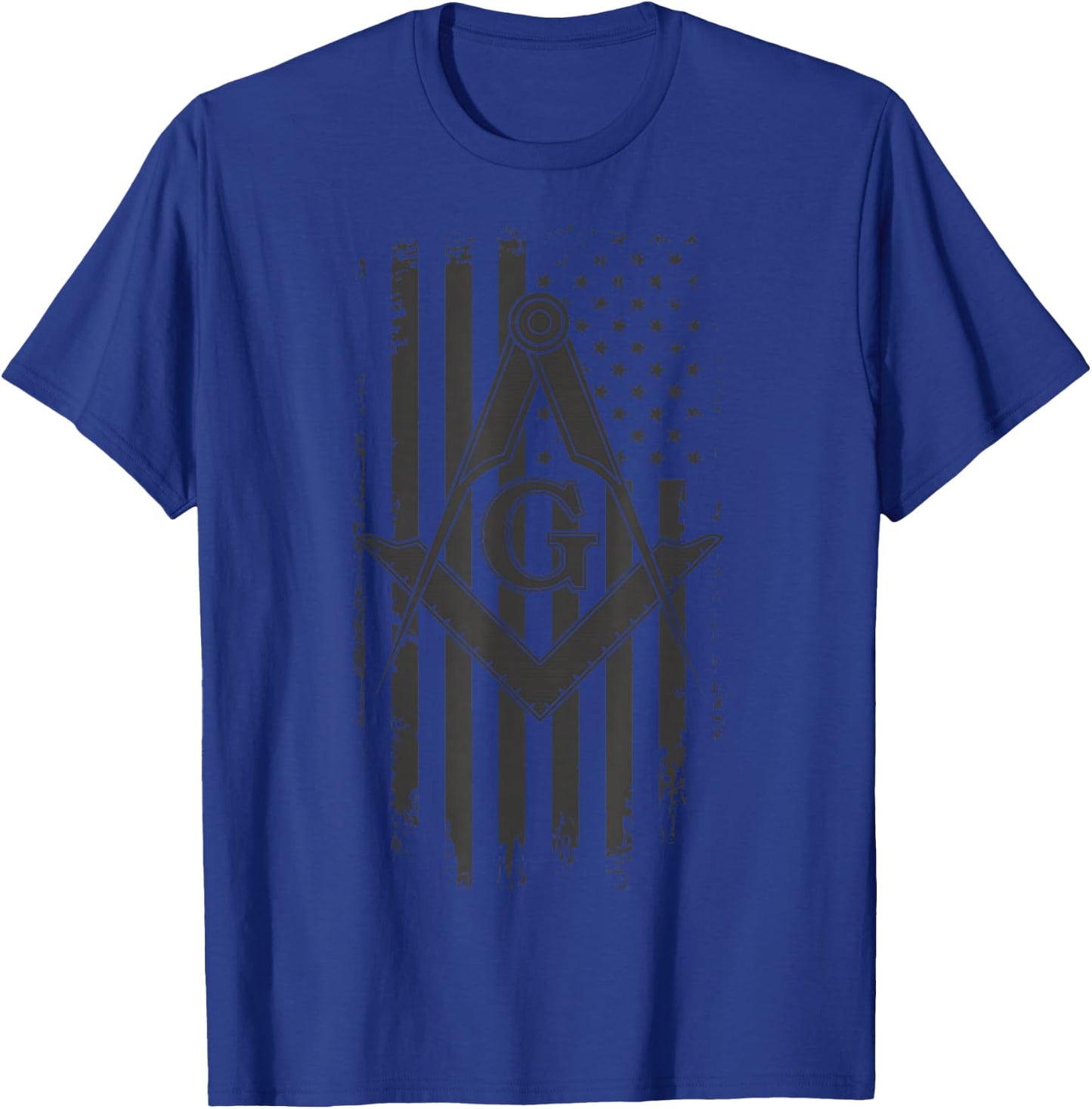 Masonic American Flag Square and Compass - Freemason T-Shirt - T-Shirt | Royal
