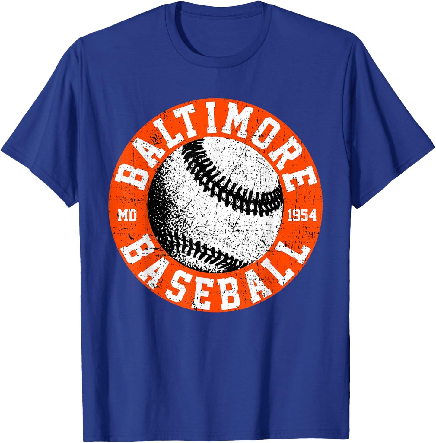 Baltimore Baseball Retro Vintage Design Baseball Lover T-Shirt - T-Shirt | Royal