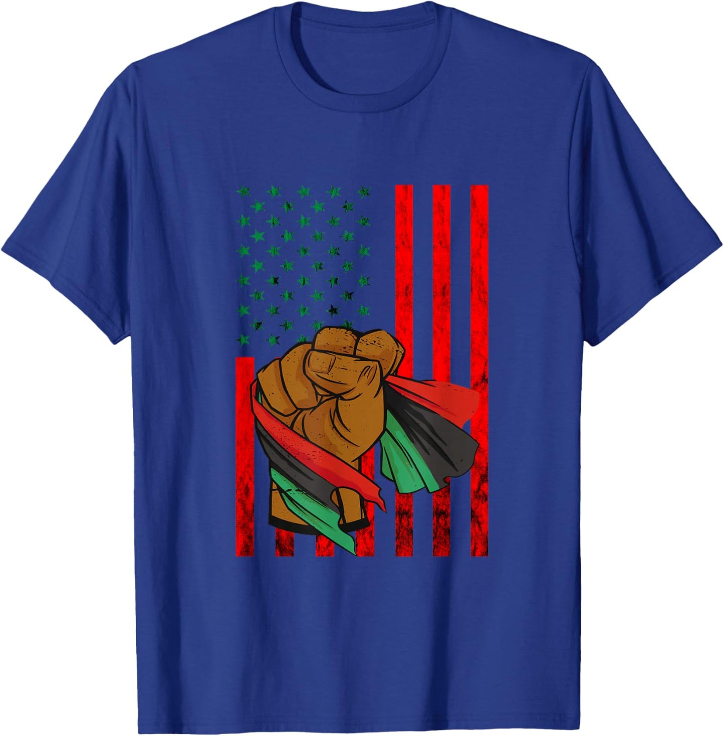 Afro-American Black Liberation Flag Pan African UNIA Flag T-Shirt - T-Shirt | Royal