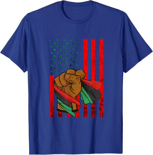 Afro-American Black Liberation Flag Pan African UNIA Flag T-Shirt - T-Shirt | Royal