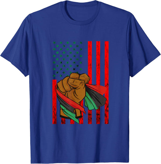 Afro-American Black Liberation Flag Pan African UNIA Flag T-Shirt - T-Shirt | Royal