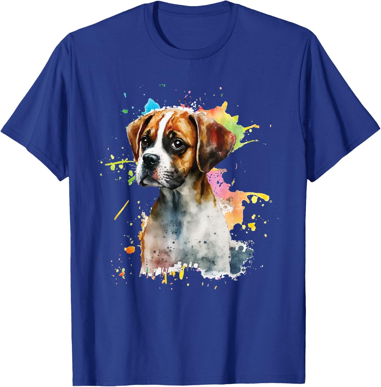 Splatter Boxer Dog - Dog Puppy Veterinarian Animal Breeder T-Shirt - T-Shirt | Royal