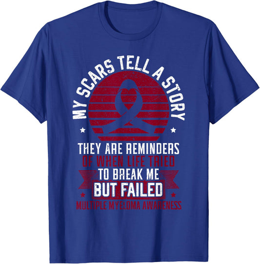 Multiple Myeloma Warrior Myeloma Cancer Awareness T-Shirt - T-Shirt | Royal