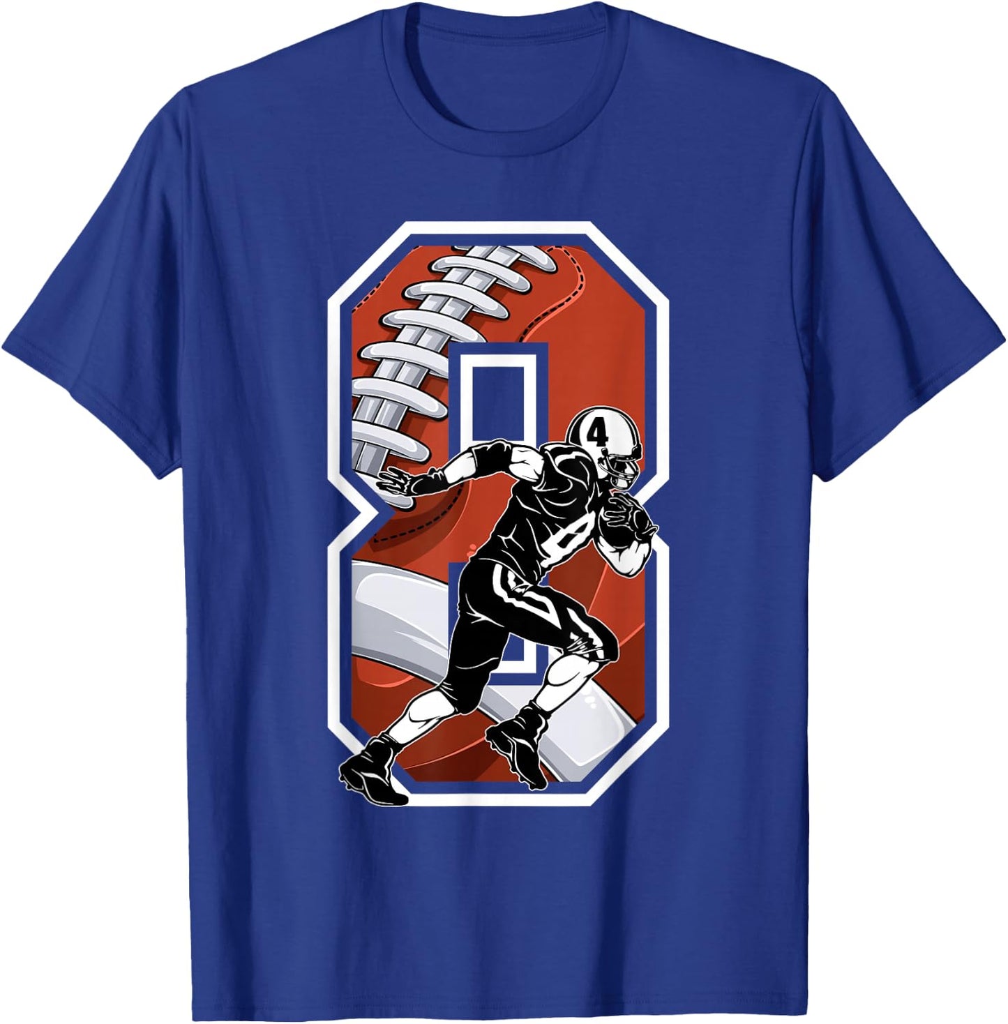 I'm 8 Years Old Football Player 8th Birthday Boys Kids T-Shirt - T-Shirt | Royal