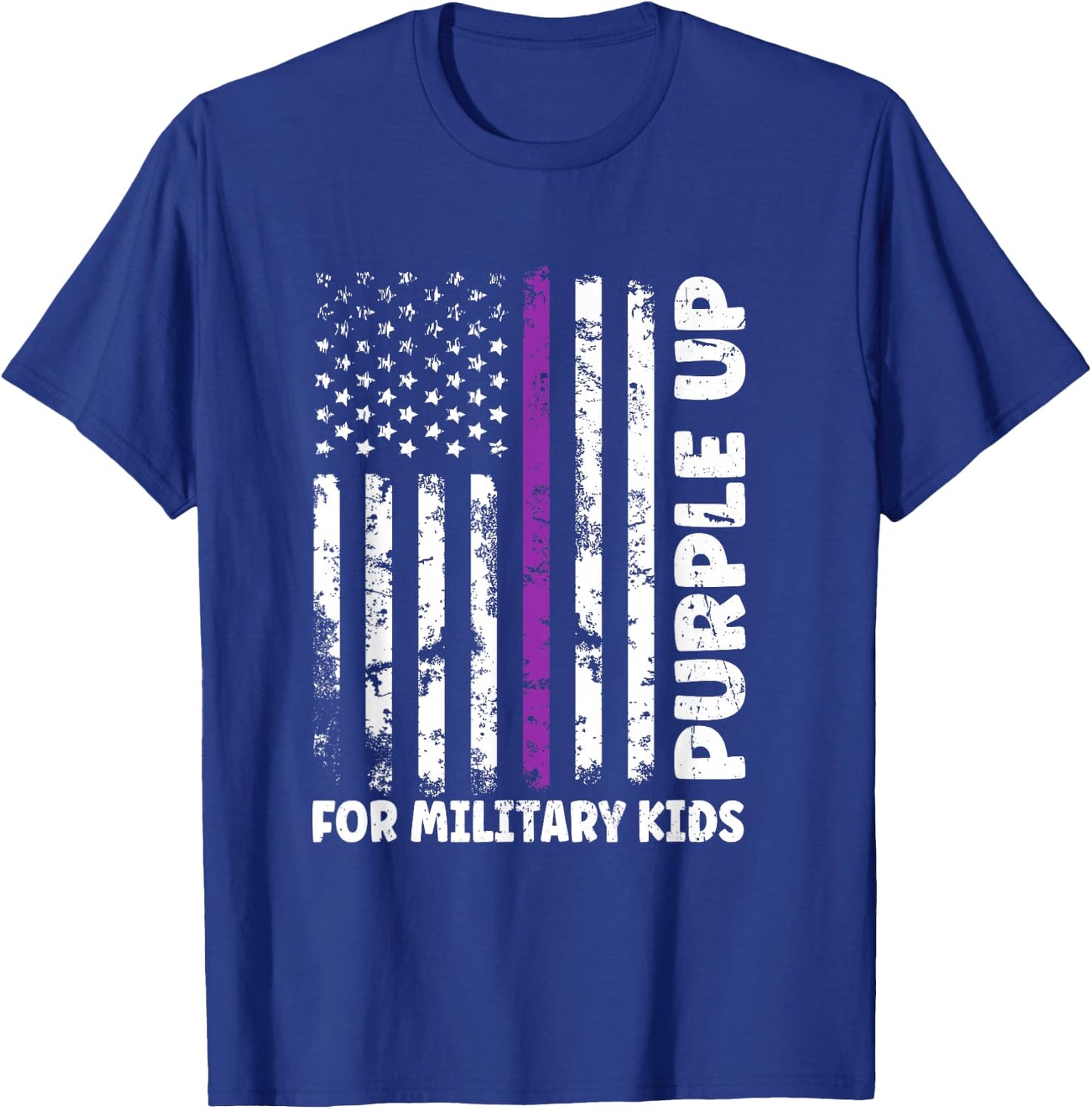 Purple Up for Military Kids Shirt Month Military Child Flag T-Shirt - T-Shirt | Royal