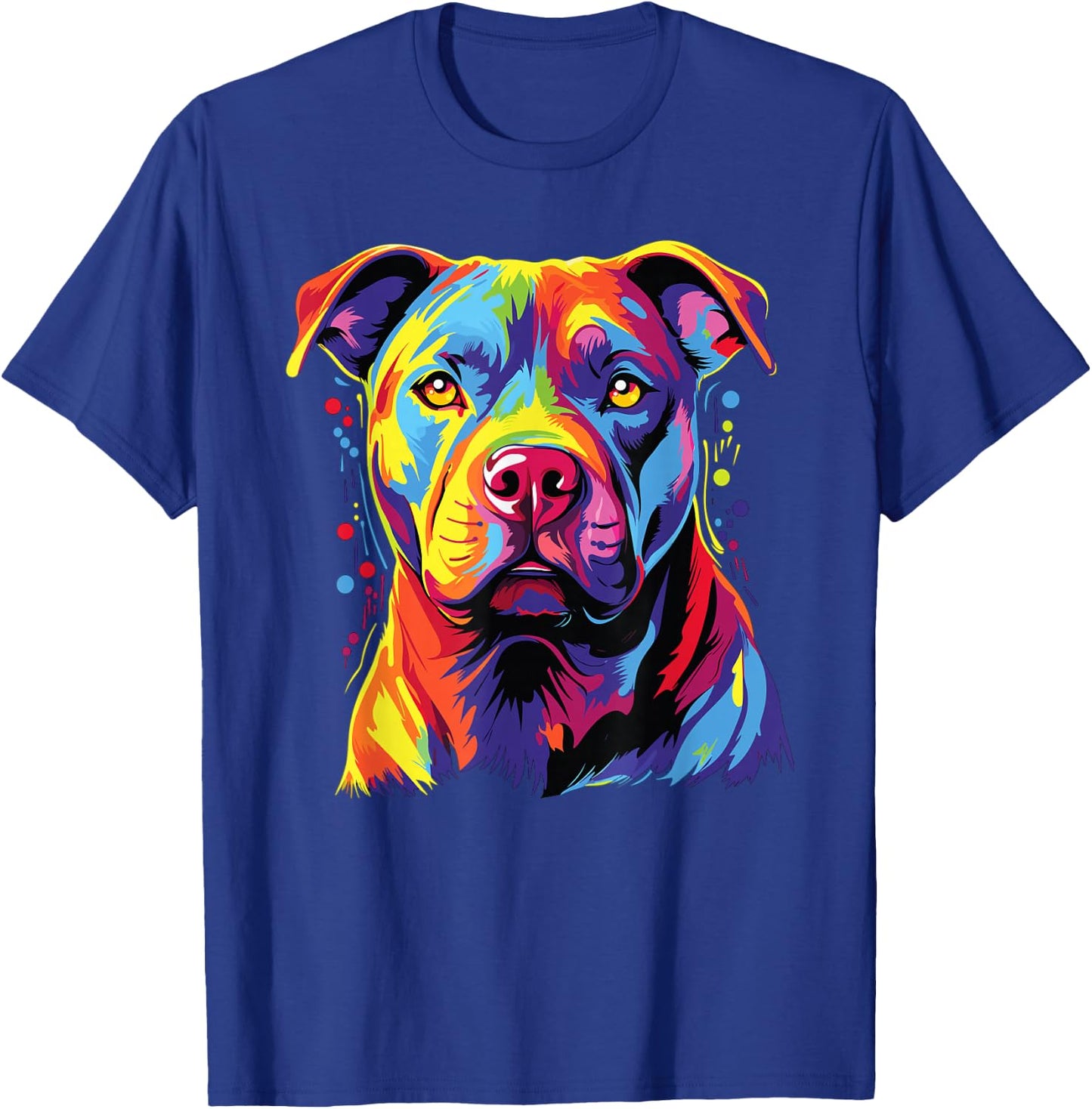 Watercolour Colourful Staffordshire Bull Terrier Dogs T-Shirt - T-Shirt | Royal
