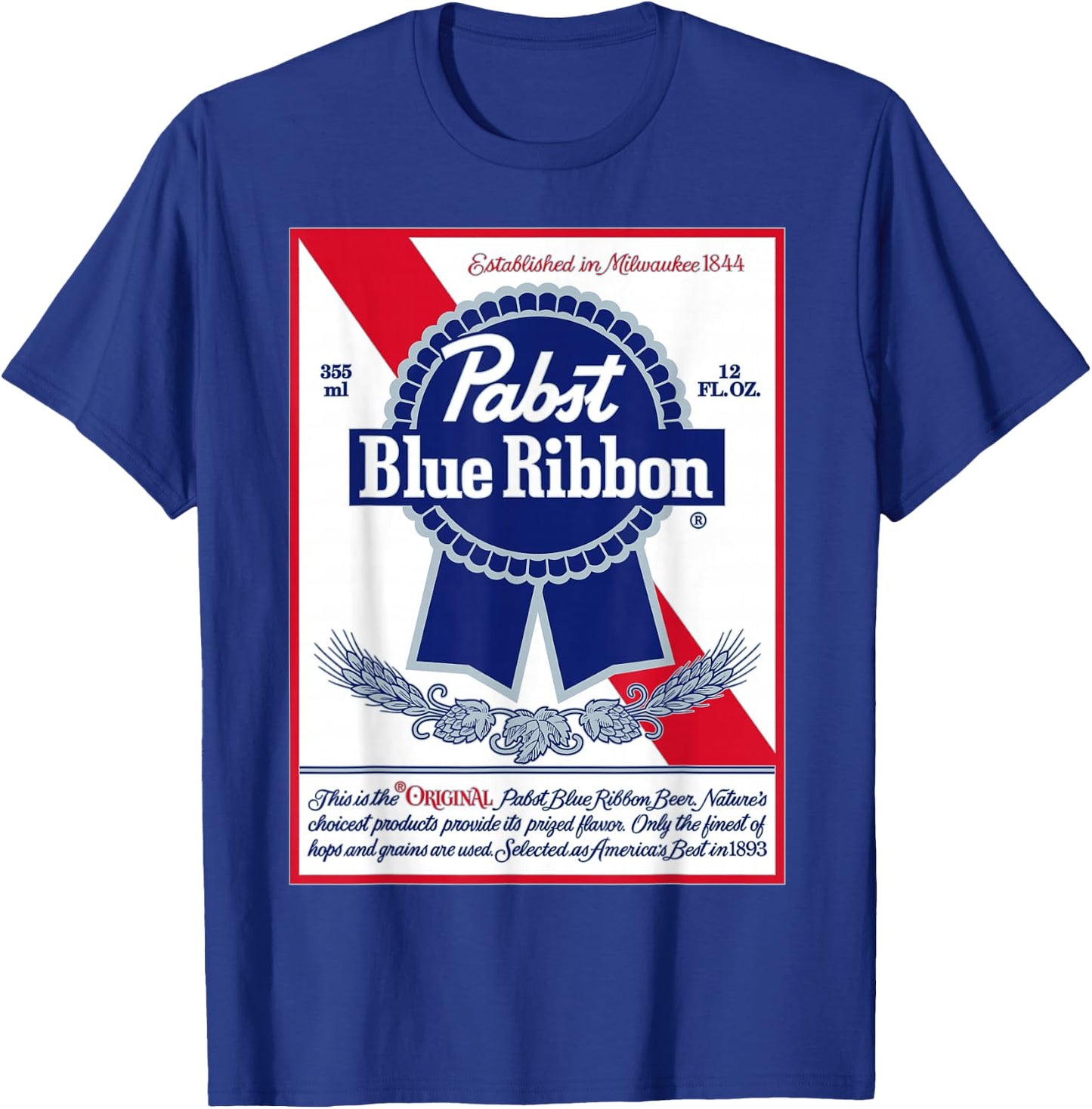 Pabst Fashion Label - Vintage Blue Ribbon Artwork T-Shirt - T-Shirt | Royal