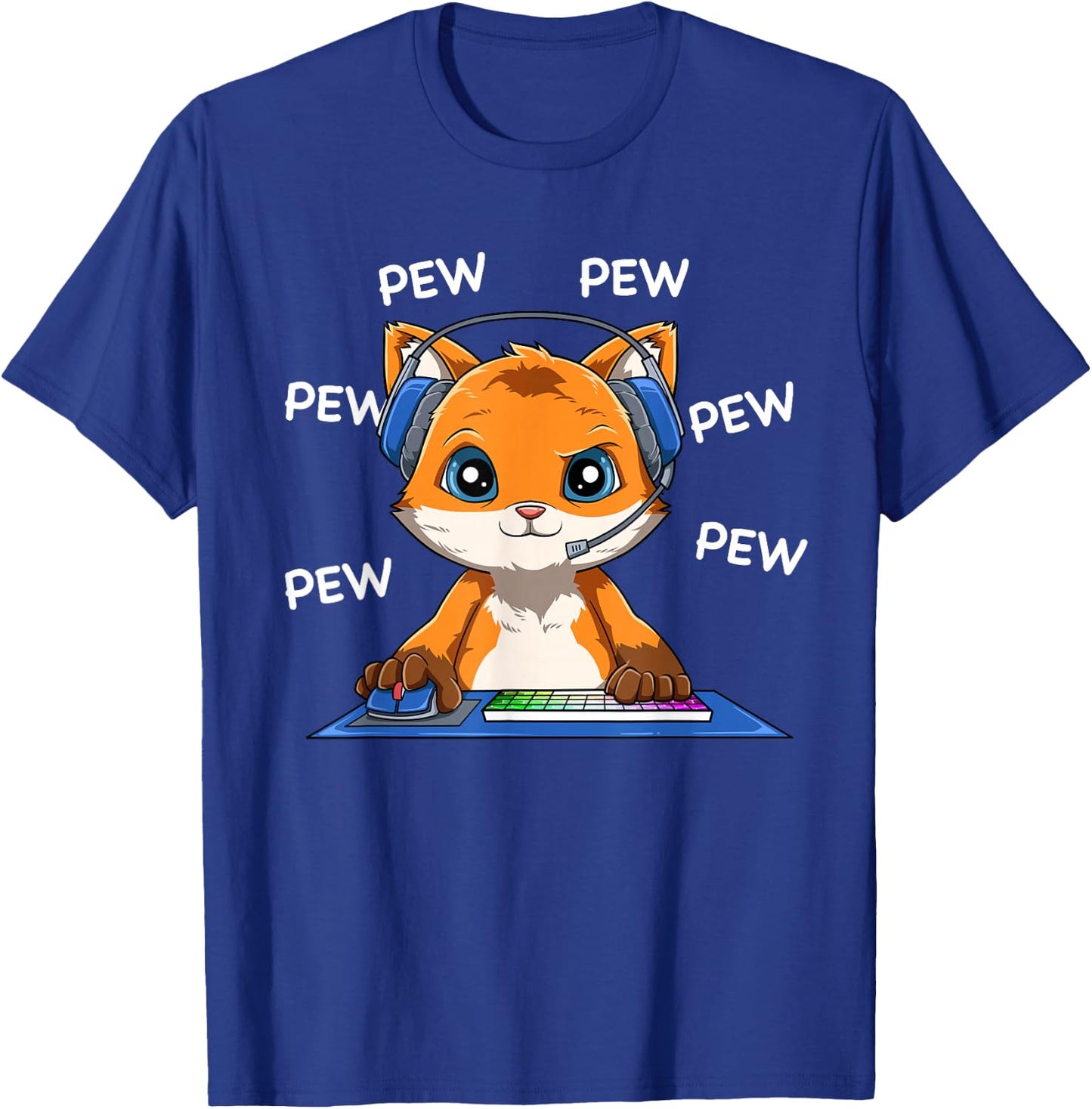 Gamer Fox - Online Gaming Computer Video Games T-Shirt - T-Shirt | Royal