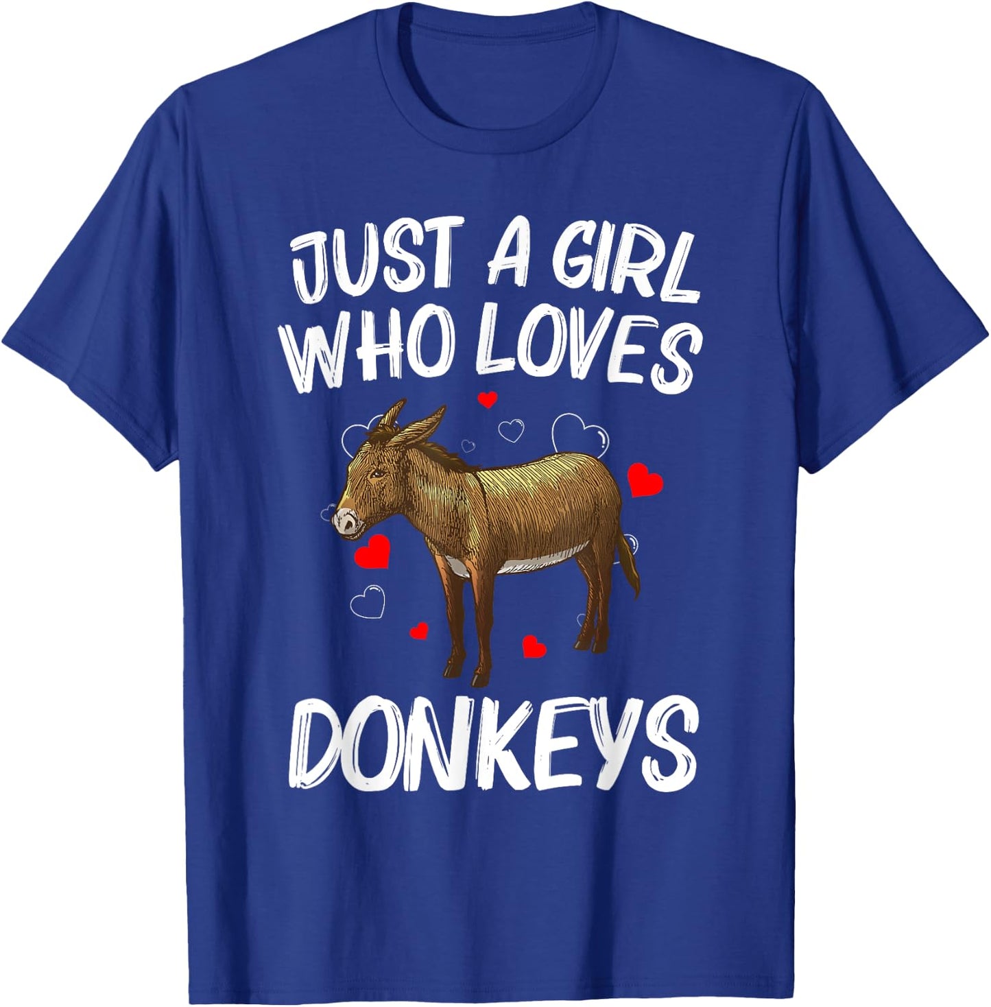 Funny Donkey Design Girls Mule Animal Farming T-Shirt - T-Shirt | Royal