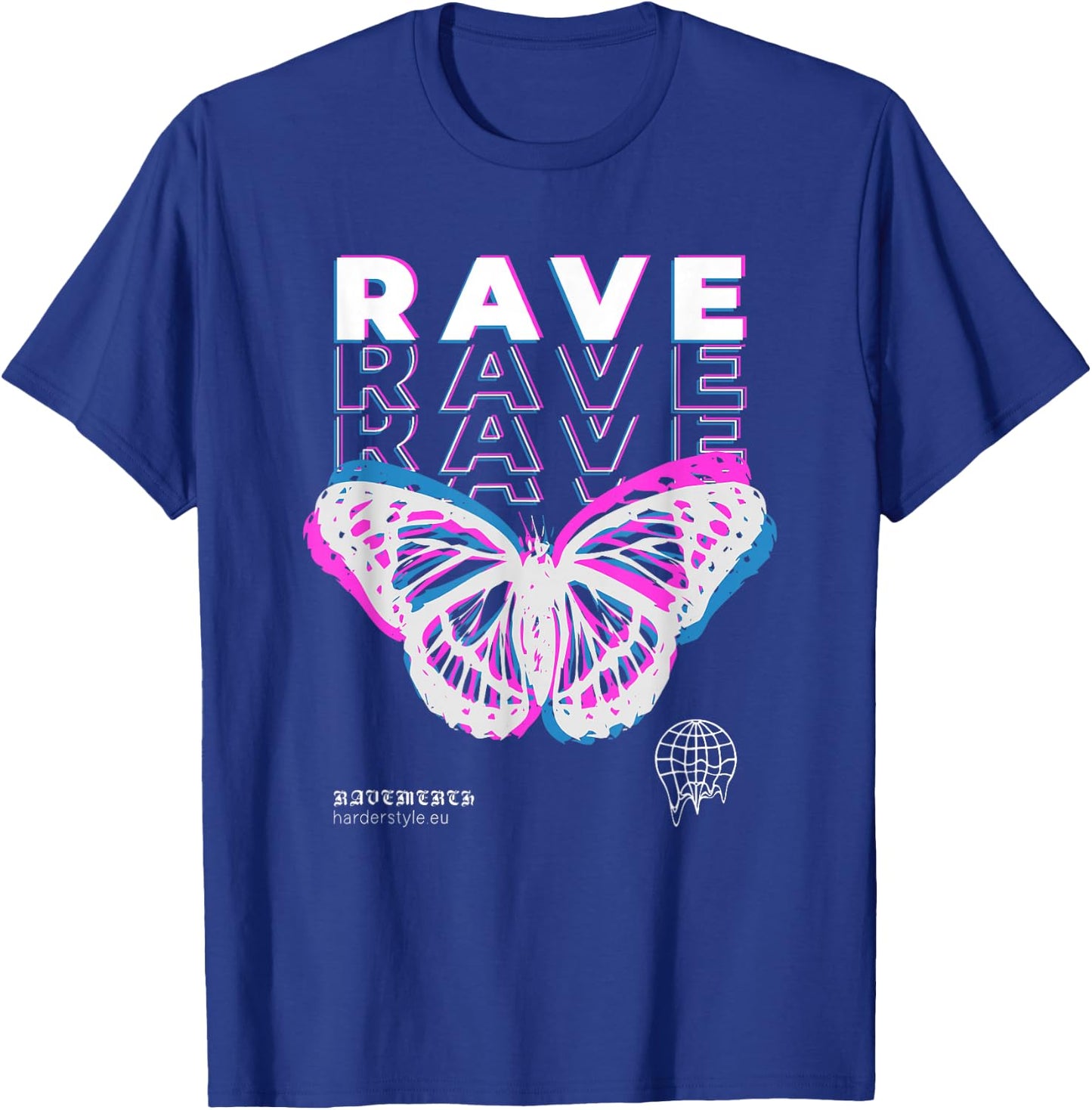Rave Butterfly Techno Hardtechno Raving T-Shirt - T-Shirt | Royal