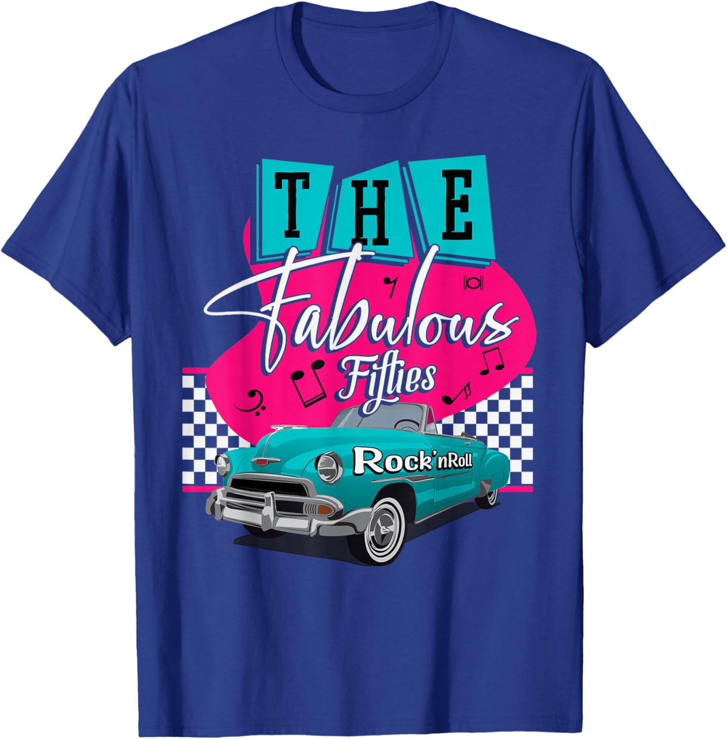 50s Hip Hop Retro 1950s Party Vintage Dance Car Fabulous T-Shirt - T-Shirt | Royal