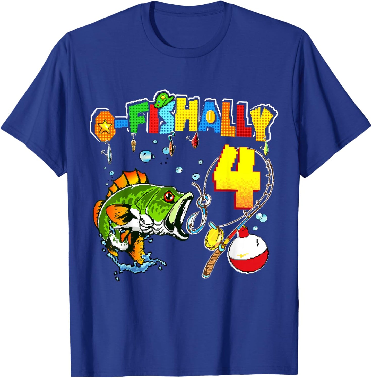 O’fishally 4 Kids 4th Birthday Theme For Boys And Girls T-Shirt - T-Shirt | Royal