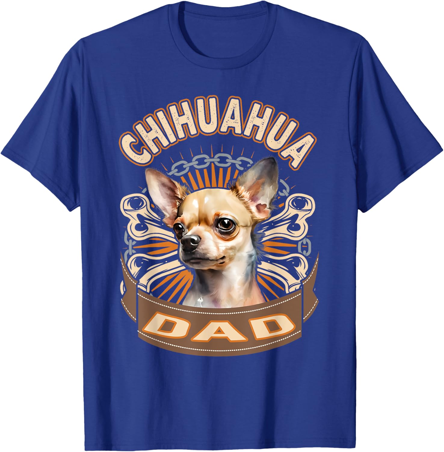 Retro Vintage Chihuahua Dad Funny Chihuahuas Pet Owners Gift T-Shirt - T-Shirt | Royal