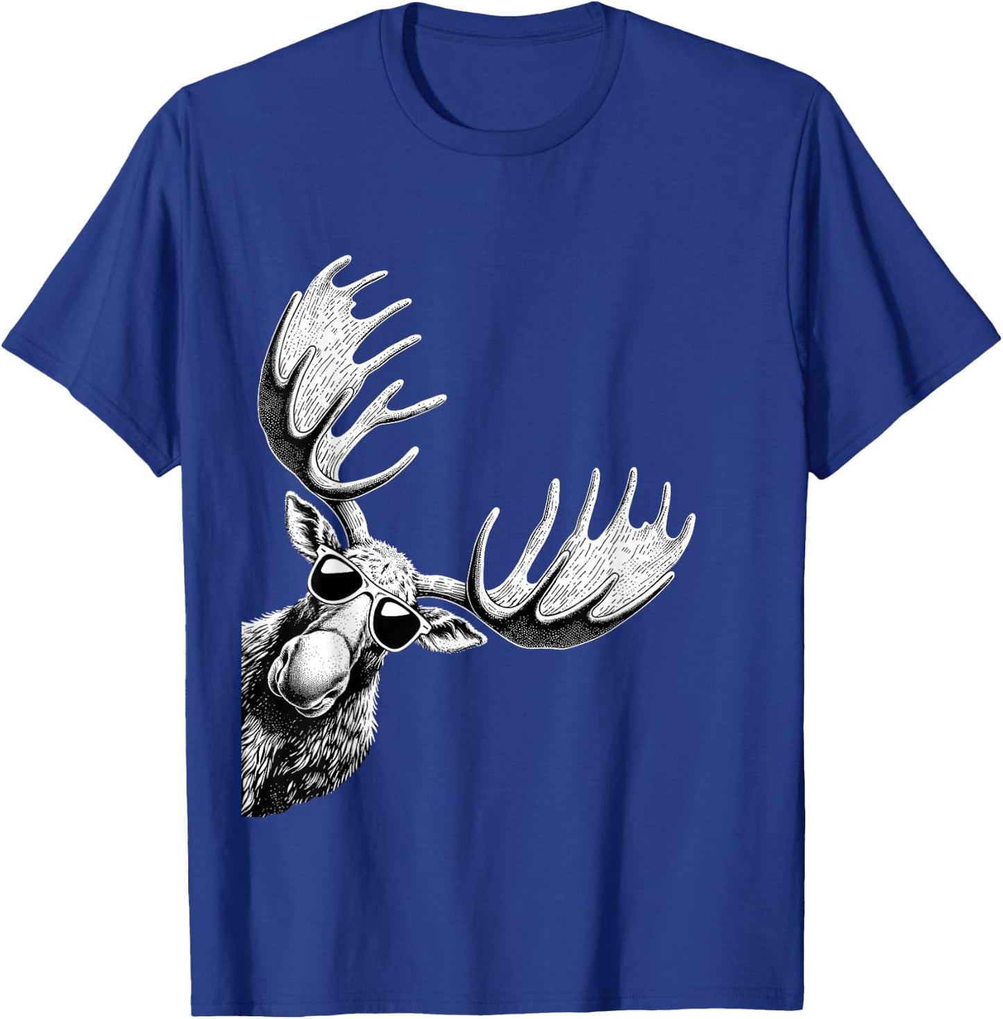Funny Moose Wearing Sunglasses Alaska Moose Lovers T-Shirt - T-Shirt | Royal