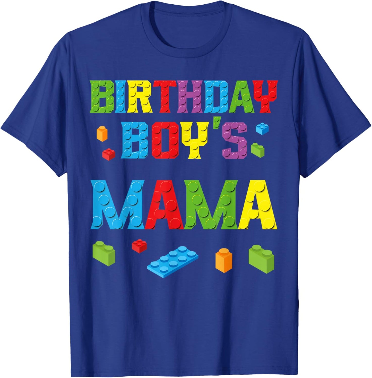 Master Builder Birthday Boy's Mama Building Bricks Blocks T-Shirt - T-Shirt | Royal