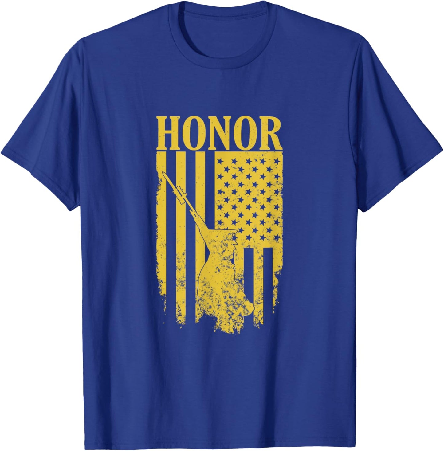 Military Army Flag America Honor Tomb of the Unknown Soldier T-Shirt - T-Shirt | Royal
